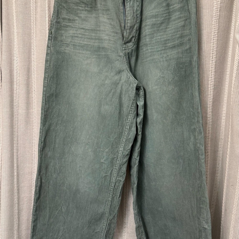 Women’s Wide Leg Scuffers Corduroy Pants - Green